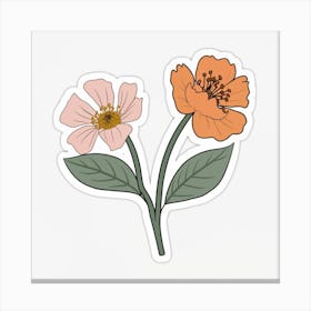 Two Flowers Canvas Print