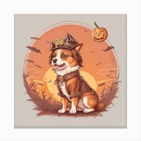 Halloween Corgi Canvas Print