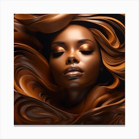 Portrait Of A Woman In Chocolate Canvas Print