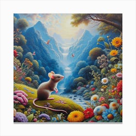 Mouse In The Garden 5 Canvas Print
