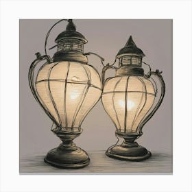 Two Lanterns Canvas Print