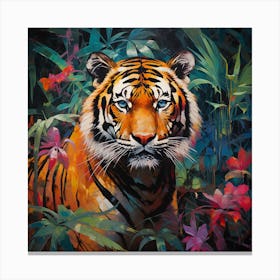 Tiger In The Tropical Jungle Canvas Print