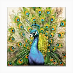 Peacock by Peter Ghetu 2024 Canvas Print