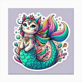 Mermaid Cat 8 Canvas Print