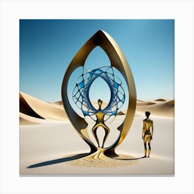 Golden Man In The Desert Canvas Print