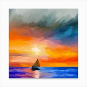 Boat Pastel Art Canvas Print