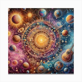 Planets And Stars Canvas Print