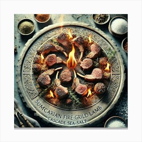 A Beautifully Plated Dish Called Sumerian Fire Gri Canvas Print