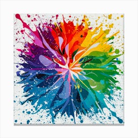 Rainbow Splatter Canvas Print