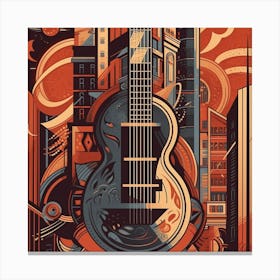Guitar In The City Canvas Print