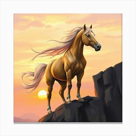 Horse In The Sunset Canvas Print