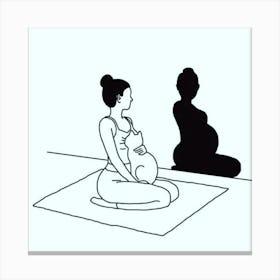 Pregnant Woman Meditating Canvas Print