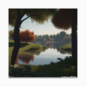 Lake In Autumn 2 Canvas Print