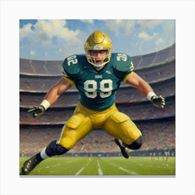 Rising to the Challenge Football Star in Gear Canvas Print