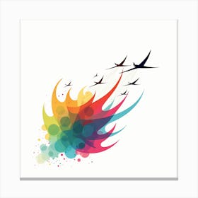 Colorful Birds Flying In The Sky Canvas Print