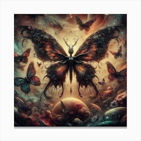 Butterfly In Space 3 Canvas Print