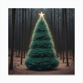 Christmas Tree In The Forest 81 Canvas Print