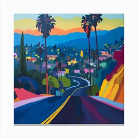 Abstract Travel Collection Los Angeles Usa 1 Canvas Print