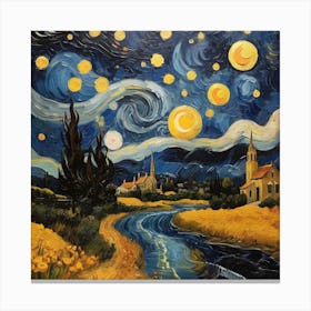 Van Gogh style, Starry night Canvas Print