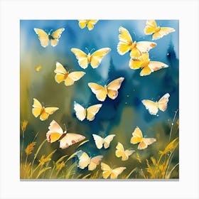 Yellow Butterflies 2 Canvas Print