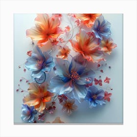 3d Flowers Canvas Print