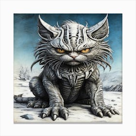 Cat Of Steel Canvas Print