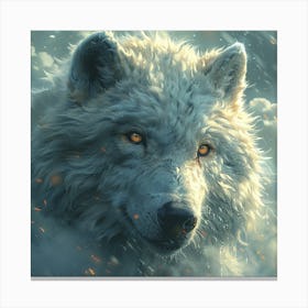 Wolf In The Clouds Canvas Print