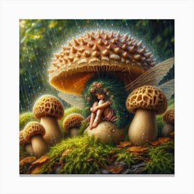Fairy On A Mushroom Canvas Print