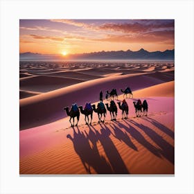 Camels In The Desert 2 Canvas Print