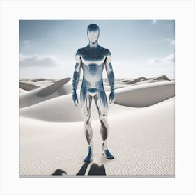 Futuristic Man In The Desert 8 Canvas Print