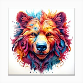 Colorful Bear Head 1 Canvas Print