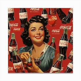 Default Default Vintage And Retro Coca Cola Advertising Aestet 2 Canvas Print