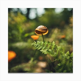 Snail In The Forest Canvas Print