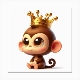 Monkey In A Crown 1 Canvas Print