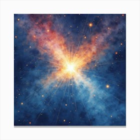 Radiant Watercolor Of A Celestial Star Field 1 Canvas Print