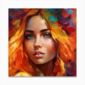 Beautiful Portrait Of A Girl With Bright Hair Canvas Print