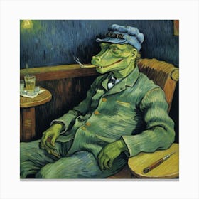 Alligator Smoking a Cigar Canvas Print