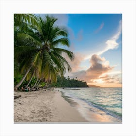 Sunset At The Beach 1 Canvas Print