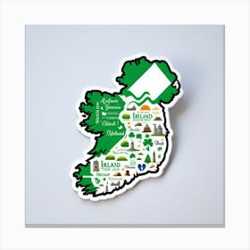 Ireland Map Canvas Print