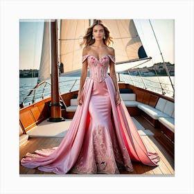 Pink Evening Gown 1 Canvas Print