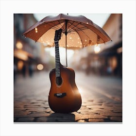 Guitar Under Umbrella 1 Canvas Print