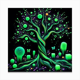 Glow In The Dark Tree Canvas Print