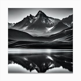 Mountain Peaks Reflected In A Lake 1 Canvas Print