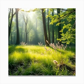 Sunrise In The Forest Canvas Print