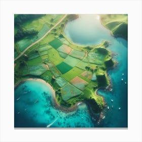 Aerial View Of A Small Island Canvas Print