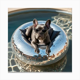 Disco Ball Dog Canvas Print