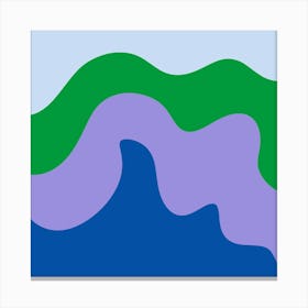 Abstract modern shapes blue, violet, green Canvas Print