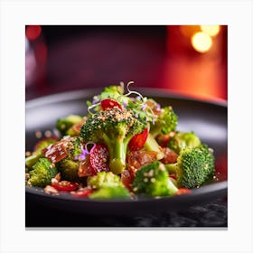 Broccoli Salad With Sesame Seeds Canvas Print