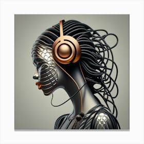 Woman With Headphones 59 Canvas Print