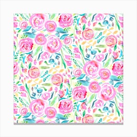 Spring Days Pink Square Canvas Print